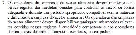 medidas tomadas pelo agricultor para assegurar que os alimentos colocados no mercado são seguros.