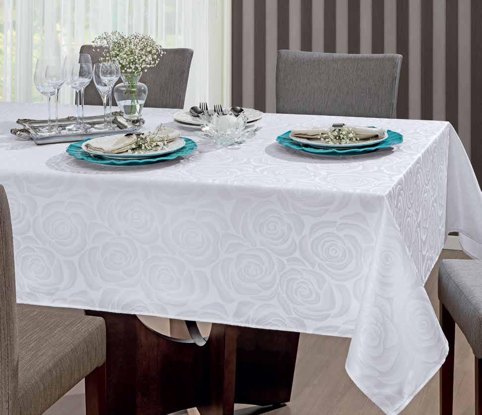 TOALHA DE MESA JACQUARD 110 - Lilly Branco 111 - Lilly Bege 108 - Locanda