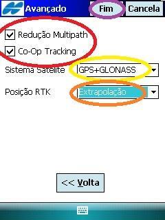 50 Na tela Locar Parms (Figura 67) consta a configuração para o modo de locação de pontos. No caso, manter a configuração default e clicar em.