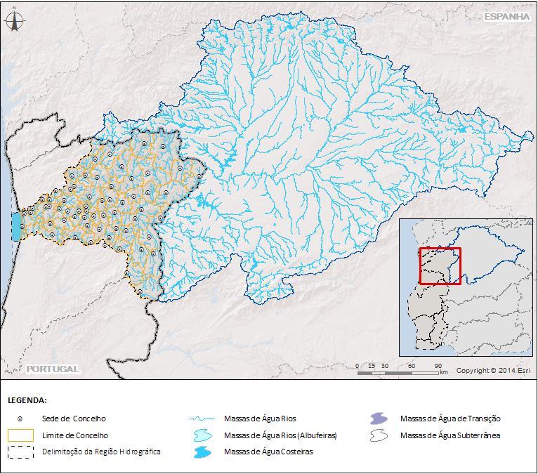 Figura 2.2 Delimitação geográfica da bacia hidrográfica do Douro. 2.1.