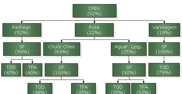 ESTRATIFICAÇÃO DAS HORAS PERDIDAS POR PROBLEMAS DE MANUSEIO A CPBS foi responsável por 52% das