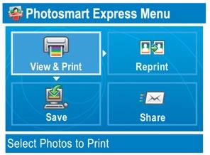 16 Imprim um foto 10 x 15 Insir o crtão de memóri d su câmer no slot proprido e pressione o otão Photosmrt Express. O menu Photosmrt Express prece no visor gráfico colorido.
