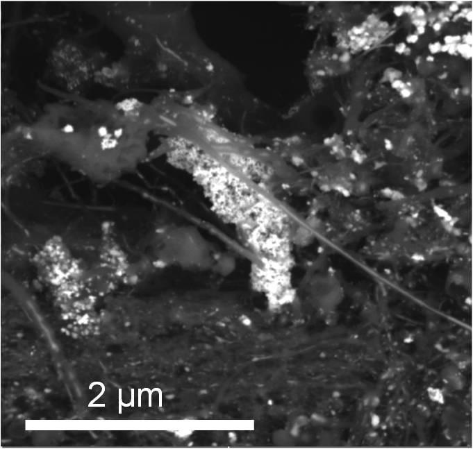 57 Figura 29. Imagens de microscopia eletrônica de varredura do nanocompósito Pt/NTCtrat utilizando detector de elétrons retroespalhados.
