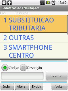 CADASTRO DE TRIBUTAÇÃO Listas