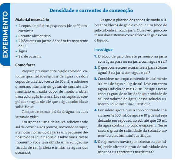 práticas (Figura 2), na sequência consta de uma lista de atividades investigativas (Figura 3), referente ao experimento realizado, para os alunos fixarem melhor o conteúdo