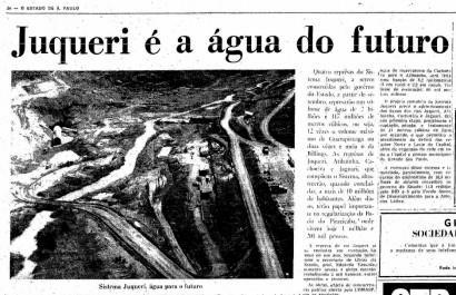 Histórico 1966: Início das obras no Rio Juquerí (reservatório Paiva Castro).
