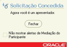 Para conceder a atribuição solicitada, o mediador ou apresentador clica duas vezes no nome ao lado do ícone de raio na pasta de solicitações.