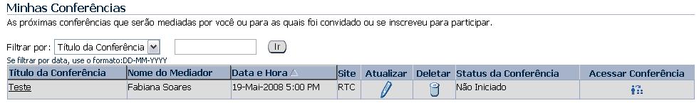 Após o agendamento, uma mensagem de confirmação é exibida onde também é fornecido o ID para o acesso da