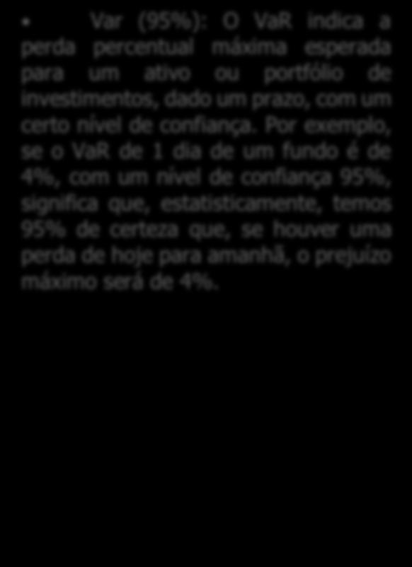 RISCO Abaixo elaboramos uma tabela onde demonstramos os dados quanto ao risco inerente ao mercado para o mês de dezembro e o ano de 2016, levando em conta cada Fundo de Investimento que o RPPS possui