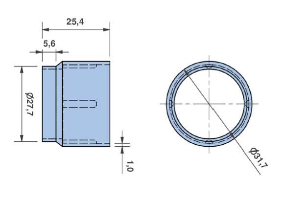 7x590mm Colourless tube Ø28.