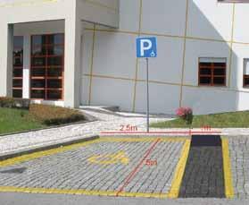 1. Estacionamento Deve ser previsto um número específico de lugares de estacionamento para pessoas com mobilidade reduzida de acordo com o número total de lugares existentes, tal como indica a tabela