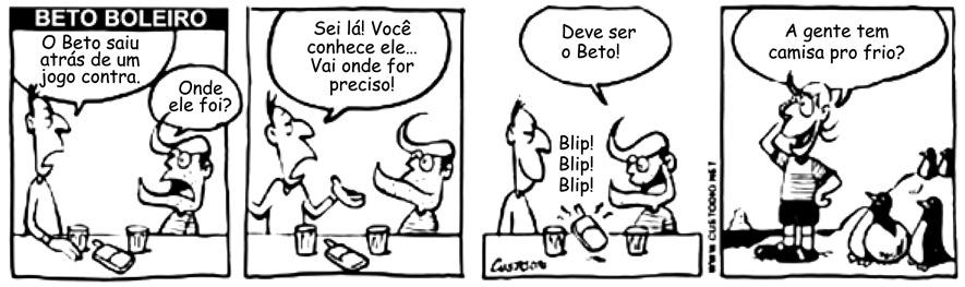 Exercício 8 / UFSCAR - 2010 Considere a tirinha. Na situação comunicativa em que se encontram, os personagens valem-se de uma variedade linguística marcada pela informalidade.