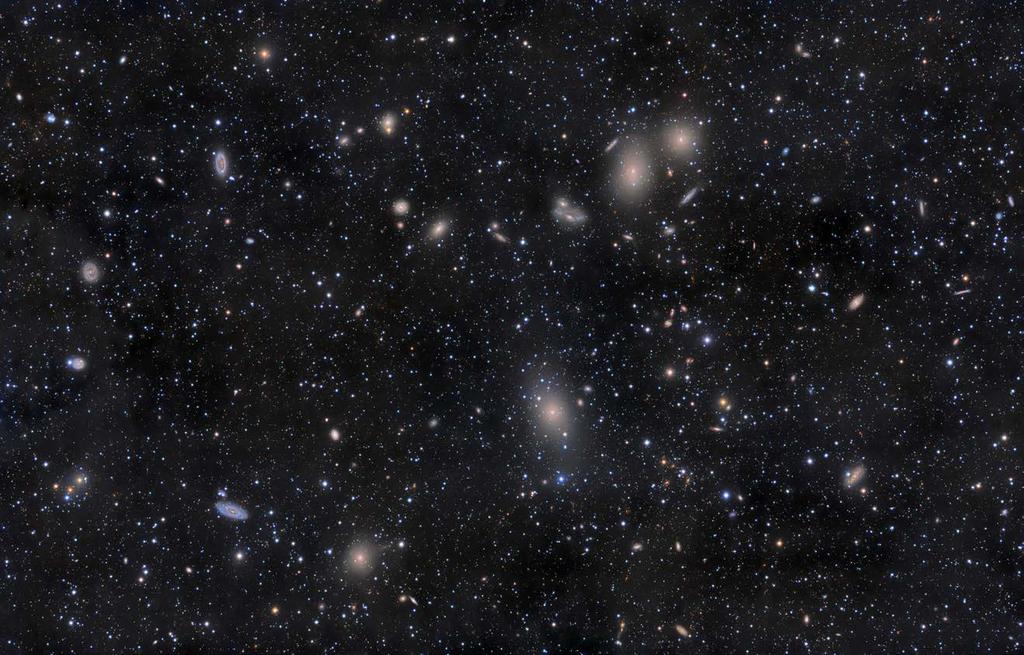 Aglomerado de Virgem É o aglomerado de galáxias mais próximo do Grupo Local, a 50 milhões de anos luz de distância ( 18Mpc); Contém cerca de 2500 galáxias (na