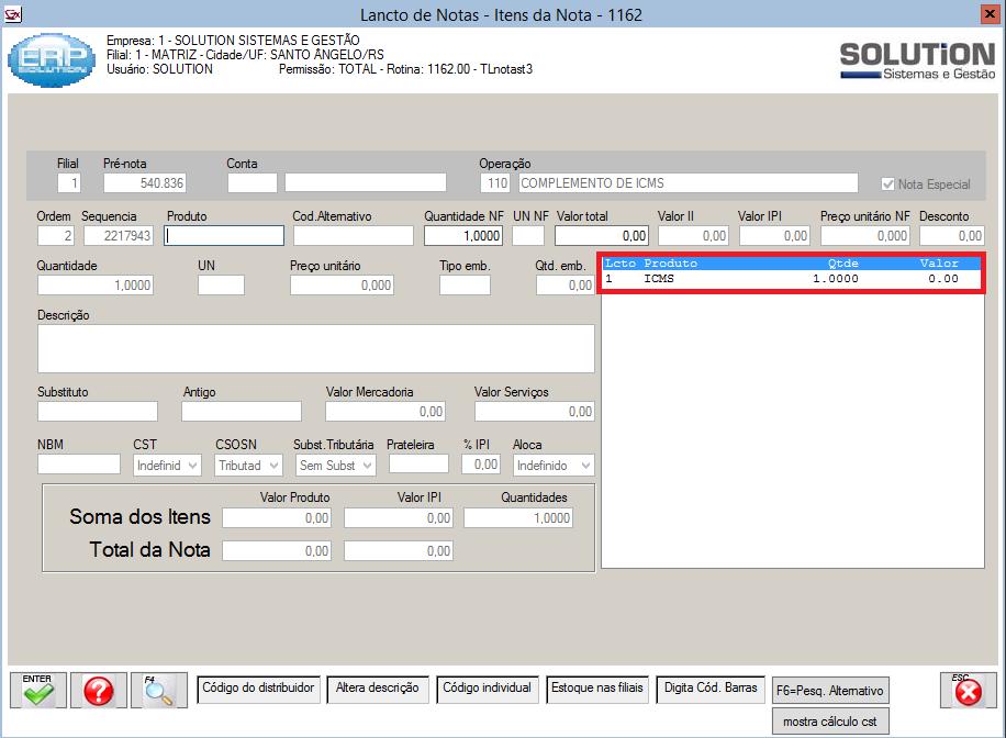 Jéssica Pinheiro 03/07/2013 5/12 Ao confirmar a tela de alocação de itens, será aberta a tela referente ao Fechamento Manual da Nota.