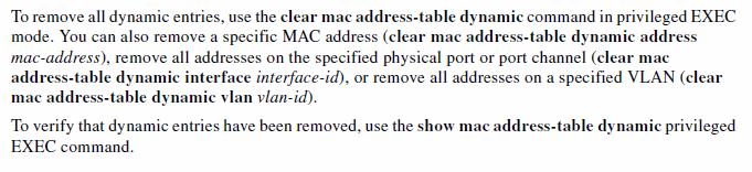 Comutador tabela de endereços MAC 30 Valores por