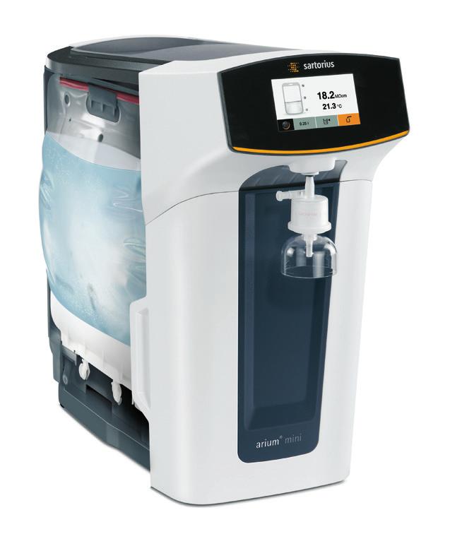 Tecnologia Bagtank Exclusiva O arium mini e arium mini plus são os únicos sistemas de água ultrapura com a tecnologia bagtank integrada que possuem uma bolsa de 5 litros originalmente desenvolvida