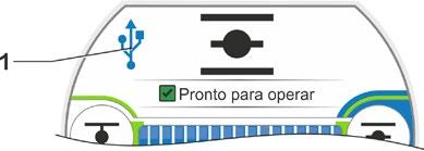 2), conectar a) o pen USB ou b) o cabo USB. A iluminação de fundo se ativará e o display exibirá a comunicação pela conexão USB com o símbolo USB, veja a figura 2.