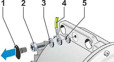 Desparafusar o tampão obturador apenas das entradas de cabos necessárias da carcaça de conexões bus de campo. 4. Aparafusar ligeiramente os passa-cabos (5) e passar os cabos de conexão (6).