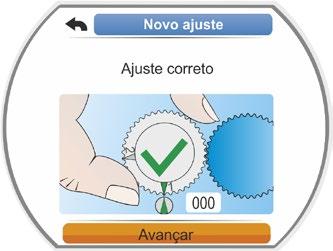 Confirma-se o ajuste correto da primeira posição final no display, e a marcação de seleção laranja mudará para Avançar (fig. 9). 14. Selecionar Avançar no display.