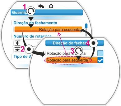 Instruções de uso 8.2 Parâmetros específicos de guarnições A navegação no menu está descrita no capítulo 4.4 Navegar pelos menus na pág. 22.