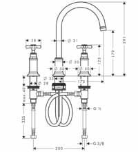 Axor Montreux Axor Montreux Misturadores Misturador Axor Montreux para lavatório, com bica móvel de 179 mm e com válvula de escoamento pop up níquel escovado Código