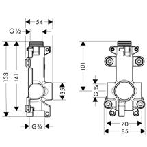 banheira 3/4" - Para uso com bica nº10942000 - Permite passagem de água pela parte traseira para outros pontos de água 10941180 1.