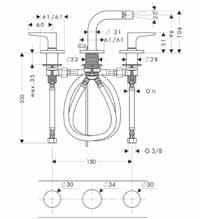 - Acompanha ligação flexível de 900 mm com niple de instalação de 1/2" Axor Citterio M Torneira Torneira Axor Citterio M 34130000 1.