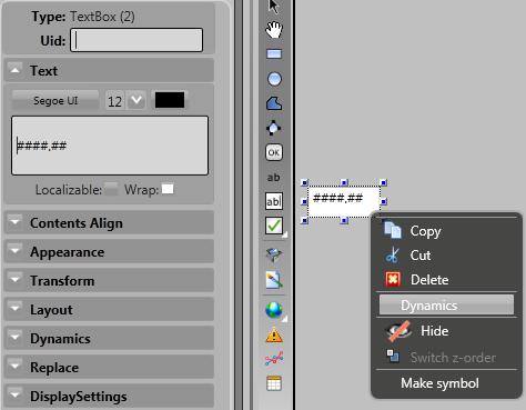 Objeto TextOutput Um clique com o botão direito do mouse no objeto permite acessar o menu suspenso de