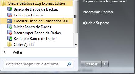 Database 11g Express Edition no Menu iniciar, como mostrado na Figura 6-33.