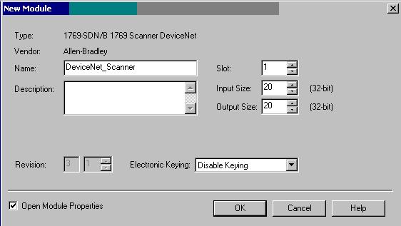 Capítulo 9 Crie um projeto no software RSLogix 5000 4. Na caixa de diálogo New Module: a.