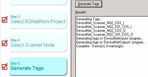 Adicione módulos de E/S distribuída ao projeto Capítulo 10 5. Clique em Select RSNetWorx Project e selecione o arquivo DeviceNet.dnt inserido no Apêndice A. 6.