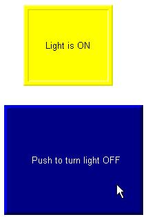 Clique no botão pulsador para alterar o estado e ligar e desligar a luz.