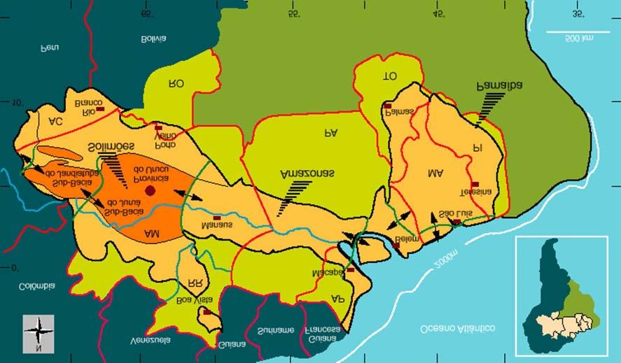 122 Figure 6.1: Mapa de localização da Bacia do Solimões (Eiras, 1998). Cortesia de C. P. Nazaré. E.N.E-O.S.O (Lima, 2003; Nazaré et al., 2005).