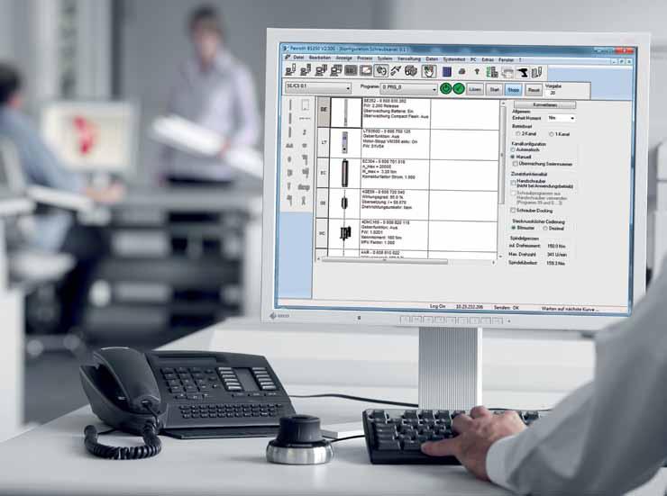36 Sistemas de parafusamento elétricos Software operacional Software operacional BS350 Ambiente de software para fácil programação e análise Os sistemas de parafusamento da Rexroth, configurados com