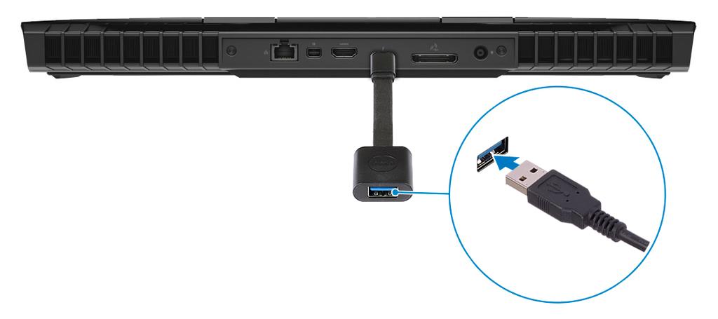 7 Conecte o controle do XBOX na porta USB tipo A no dongle USB. 8 Conecte o rastreador Oculus Rift para tela sensível ao toque na porta USB tipo A no dongle.