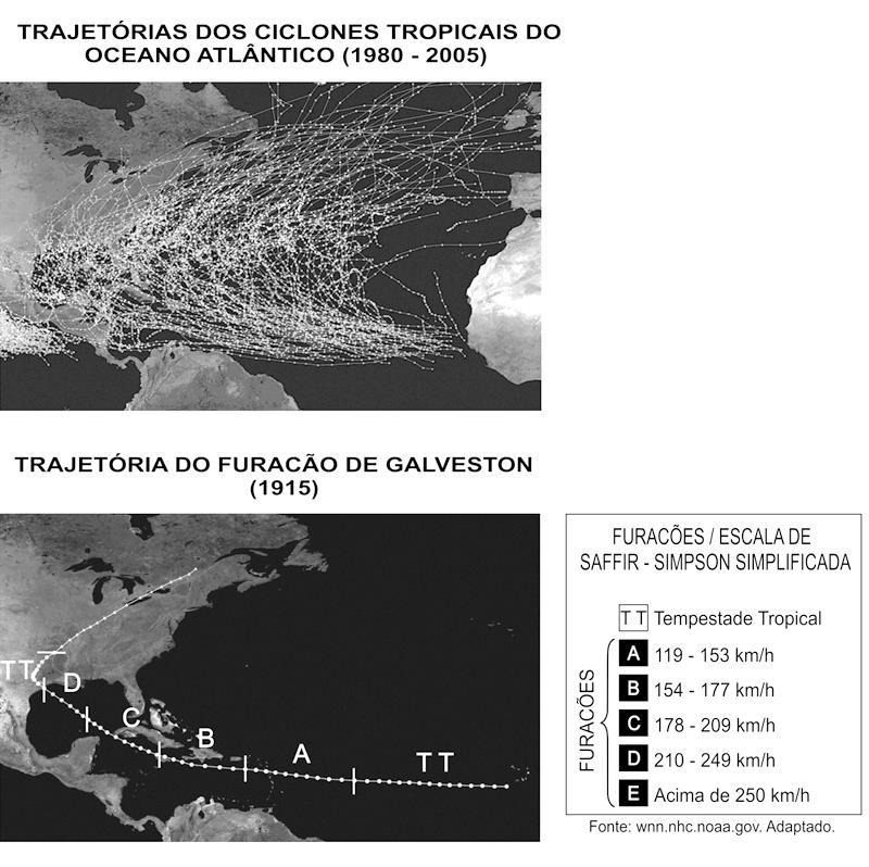 Os ciclones tropicais formam-se sobre os oceanos, em região onde a água é quente e o vapor d água, abundante.