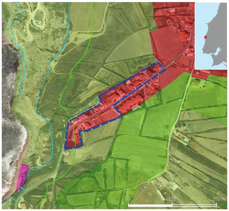 A presente delimitação integra Áre Urban clsificad na Planta Síntese do POOC.