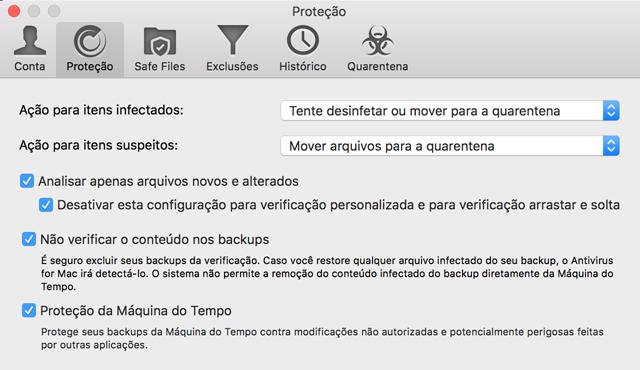 10.3. Preferências de proteção As preferências de proteção permitem que configure a abordagem geral de análise.