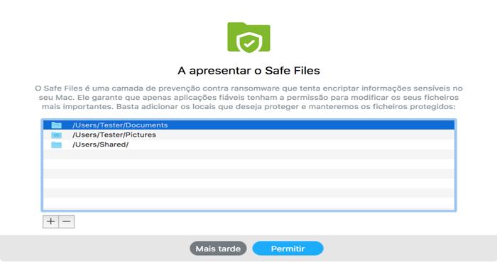 Bitdefender, pode colocar os ficheiros pessoais num local seguro e definir as aplicações que têm ou não