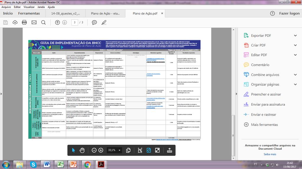 EXEMPLO DE MATERIAIS DE APOIO Plano de Ação Pesquisas e templates Sugestão de quesdonário