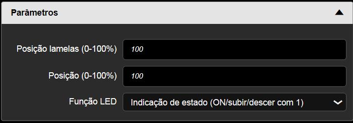 5 Funções Posição estores e lamela Com uma pressão breve do botão configurado com a função Posição estores e lamela, a saída de estores/persiana é ligada até ser alcançado o ângulo das