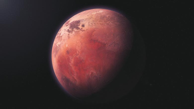 Planeta deserto Concepção artística de um planeta de carbono. A superfície seria escura e avermelhada devido depósitos de grafite e outros hidrocarbonetos.