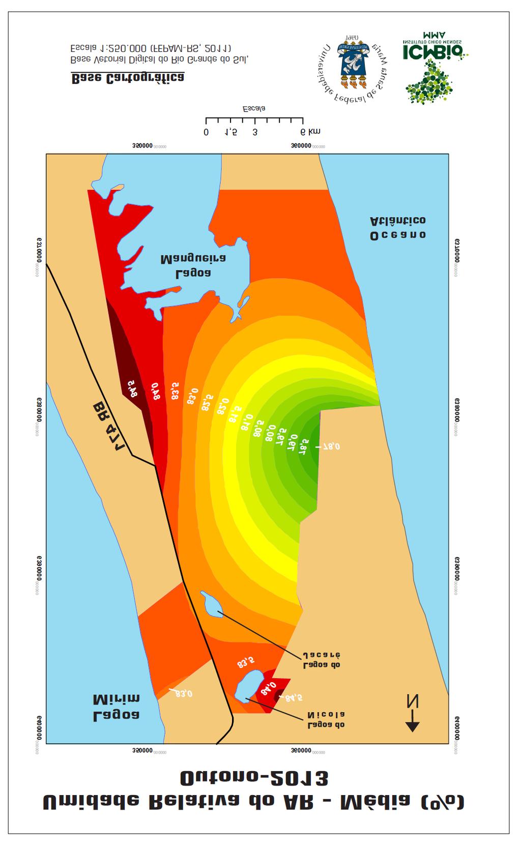 Figura 8 Temperatura máxima absoluta e temperatura mínima absoluta referente ao outono de 2013.