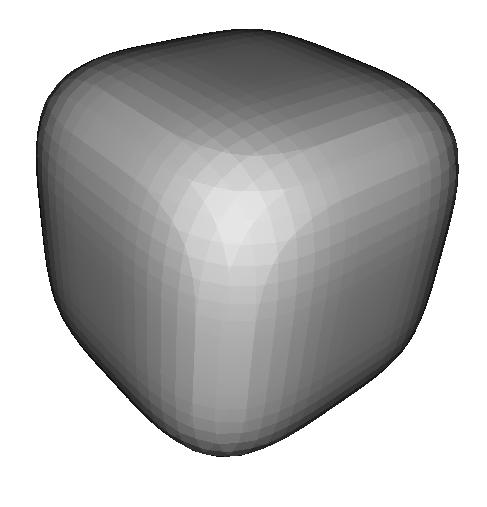 Capítulo 3. Descrição e visualização do modelo 27 3.3(a): Gradiente constante. 3.3(b): Gradiente linear. Figura 3.3: Cubo arredondado iluminado.