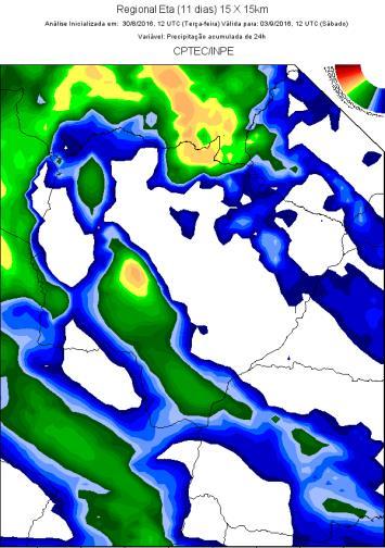 Previsão do tempo para o Mato Grosso do Sul De acordo com o modelo Regional