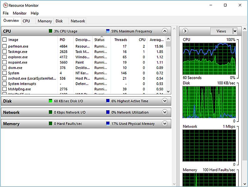 Os detalhes de desempenho do processador são exibidos. Como verificar o uso do processador no Monitor de recursos 1 Mantenha a barra de tarefas pressionada. 2 Selecione Iniciar Gerenciador de Tarefas.