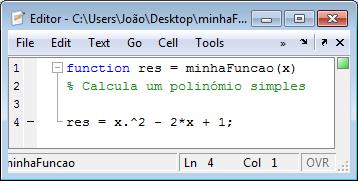 Function handles usados com funções Os function handles podem ser criados para funções pré-definidas ou para funções definidas pelo programador.