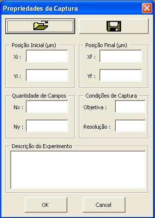 95 e) As imagens foram adquiridas de forma automática através do método LMD Captura (Seção 4.2.2). Os parâmetros de entrada necessários podem ser visualizados no exemplo da Figura 46.