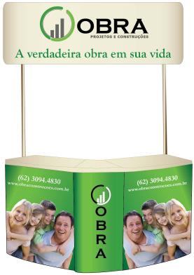 Dentro de cada face do cubo está a ilustração do símbolo da Obra, fortalecendo a relação com a marca e chamando a atenção dos clientes. 3.