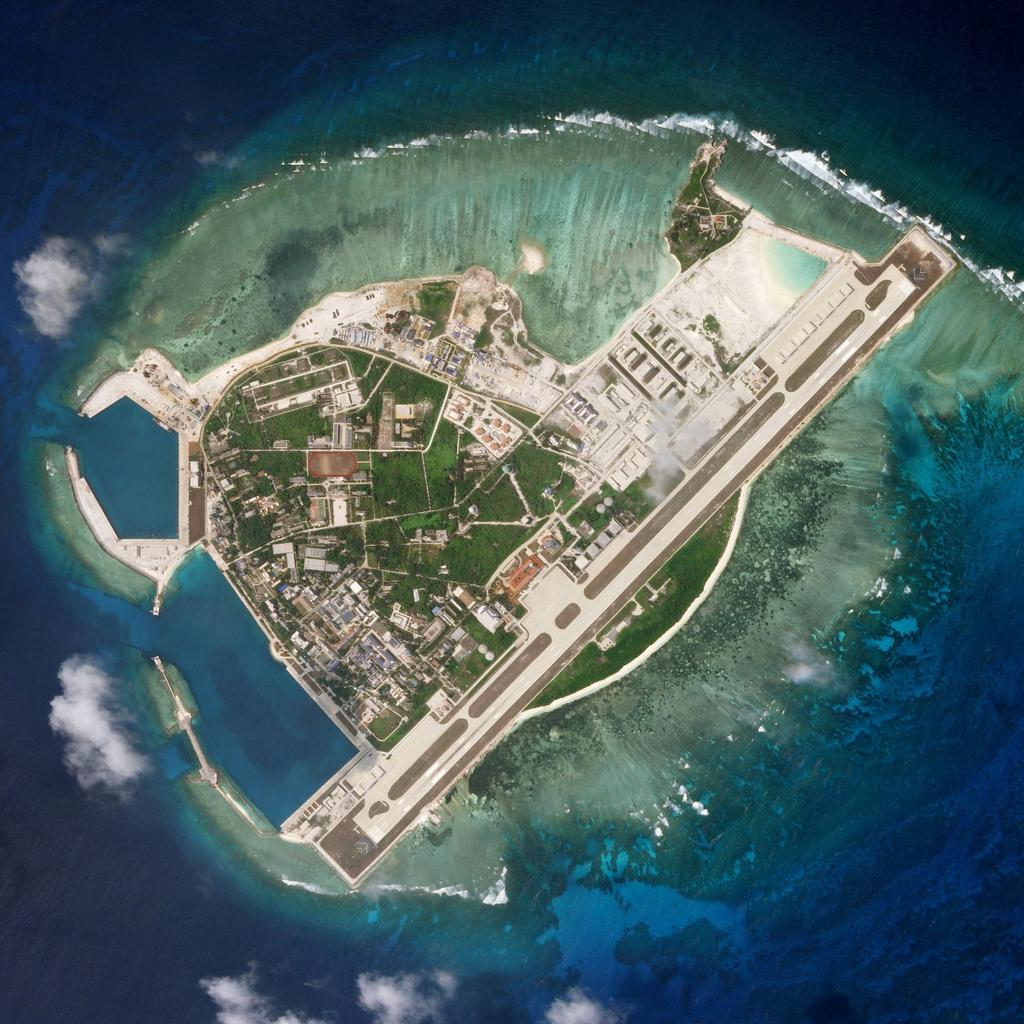 China adverte 2 navios de guerra americanos no mar da China Meridional 3 Uma foto de satélite de Woody Island em março.